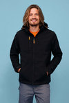 TRANSFORMER SOFTSHELL JACKET WITH HOOD AND REMOVABLE SLEEVES BLACK